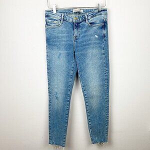 ZARA | Basic Denim Skinny Raw Edge Distressed Jean